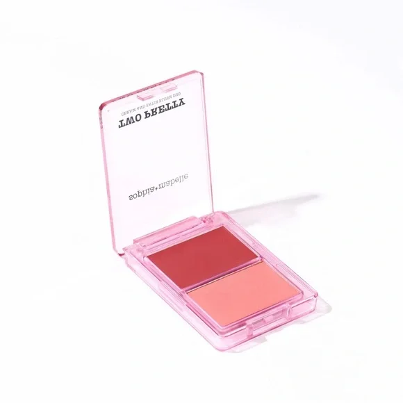 Two Pretty Cream and Satin Blush Duo in Tanned & Tipsy (cool mauve rose) - Picture 2 of 6